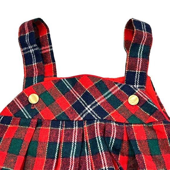 Vintage Plaid Toddler Skirt Jumper Dress XL 24 Months Wool Blend - Picture 2 of 5
